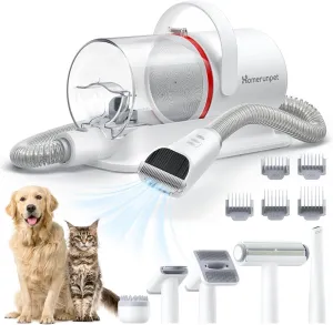 HomeRunPet Ultra Quiet Dog Grooming Vacuum, Pet Vacuum, Suction 99% Pet Hair, 6 Tool Grooming Kit, Anti Shedding, 1.85L Dust Cup, Home Grooming & Cleaning for Dogs, Cats, Others