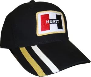 Hurst Stripe Black Hat with Patch: Shifter Wheels Gasser Decal Drag Racing