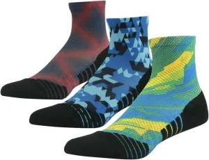 HUSO Mens Womens Quick Dry Striped Print Running Hiking Athletic Quarter Ankle Socks 3, 4, 6 Pairs