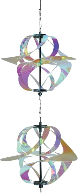 In the Breeze 2480 — Iridescent Double Vortex Spinner — Mesmerizing and Colorful Hanging Wind Spinner…