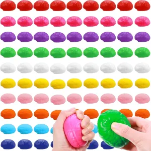 Kasyat 40 Pcs Brain Stress Ball Mini Brain Shaped Stress Ball Bulk PU Hand Muscle Exercise Pressure Prop for Adult Improving Grip Strength Object Recognition Prop Mold Halloween(Colorful,Large)