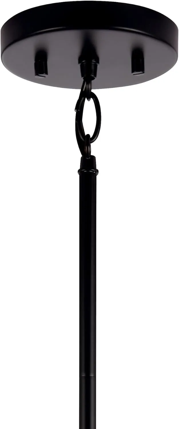 KICHLER Madden 1-Light Mini Pendant with Clear Glass in Black, Sloped Ceiling Compatible, for Bathroom or Kitchen (15" x 7"), 52725BK