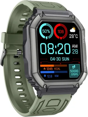 KR06 Sports Smart Watch 1.8 Inch Bluetooth Call Music Play Voice Assistant Health Monitor Multi Sports Modes Fitness Tracker