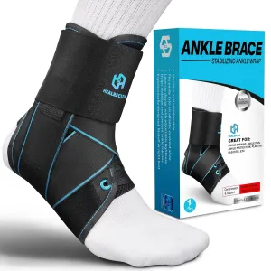 Lace Up Ankle Brace for Women Men, Ankle Support for Sprained Ankle, Plantar Fasciitis Brace Ankle Stabilizer Wrap for Basketball, Volleyball, Sports, Injury Recovery, S