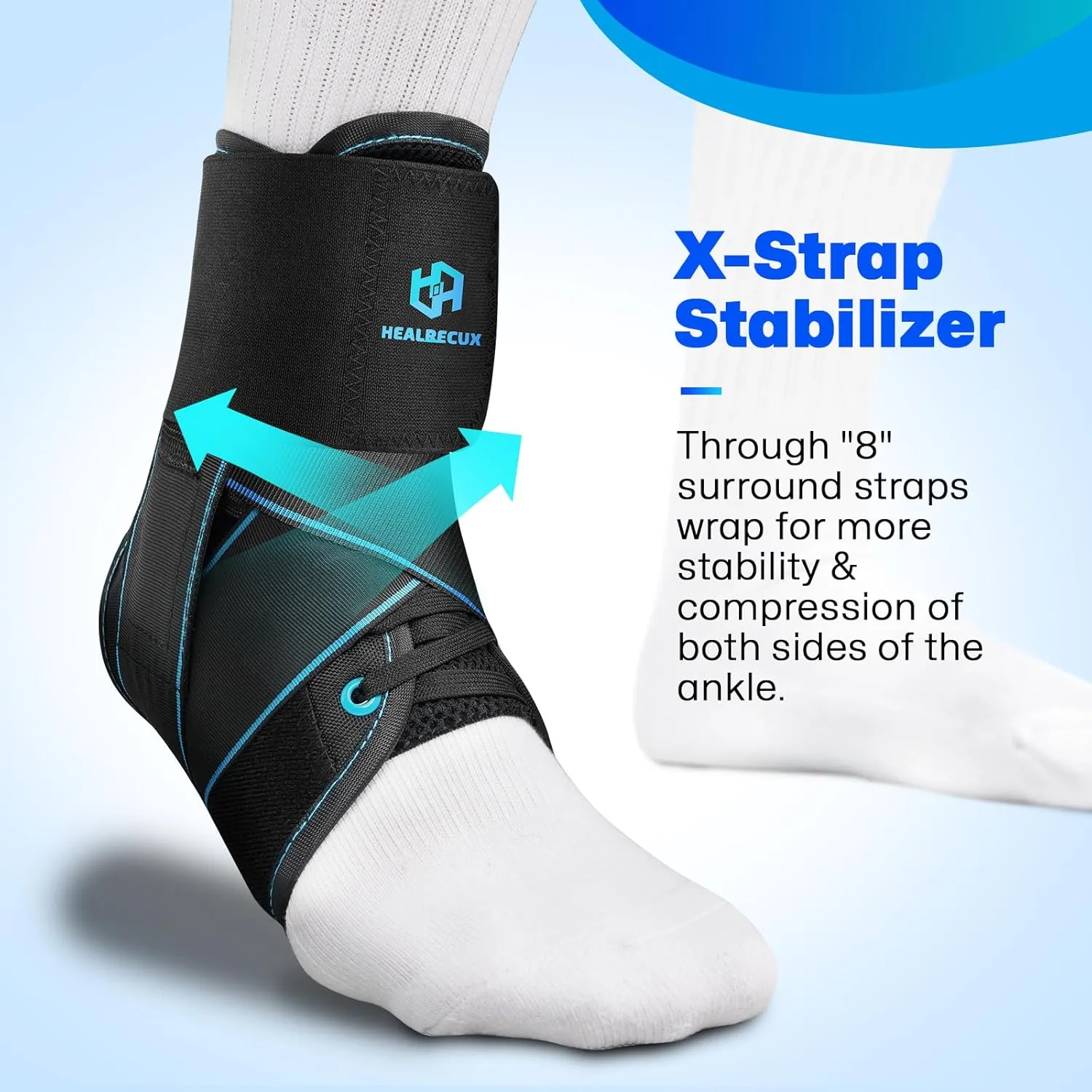 Lace Up Ankle Brace for Women Men, Ankle Support for Sprained Ankle, Plantar Fasciitis Brace Ankle Stabilizer Wrap for Basketball, Volleyball, Sports, Injury Recovery, S
