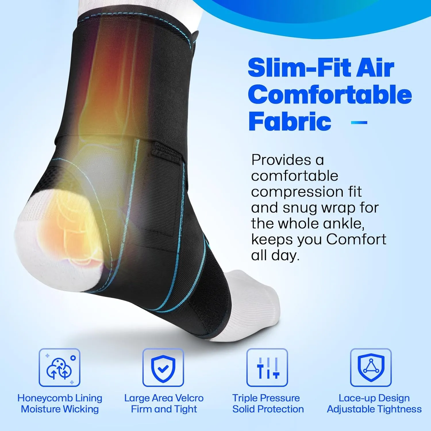 Lace Up Ankle Brace for Women Men, Ankle Support for Sprained Ankle, Plantar Fasciitis Brace Ankle Stabilizer Wrap for Basketball, Volleyball, Sports, Injury Recovery, S