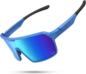 Lamicall Polarized Sports Sunglasses for Men Women, Big Size, UV400 Protection Sun Glasses, Running Cycling Baseball Fishing