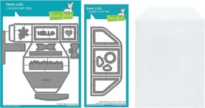 Lawn Fawn Platform Pop-Up Interactive Die and Add-on Die (LF2792 LF2793) Plus 1 Die Storage Envelope, Bundle of 3 Items