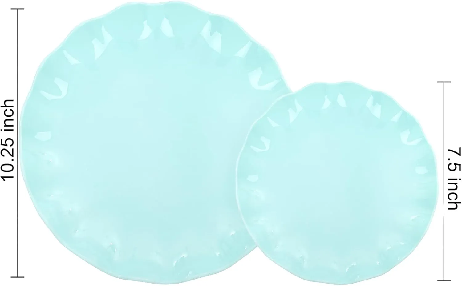 LIYH 24 Pcs Plastic Plates Reusable - Unbreakable Party Scalloped Plates, Microwave & Dishwasher Safe Camping Plate Sets Perfect for Parties, Wedding, Birthday, Picnics, BPA Free (12Guests)