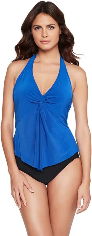 MagicSuit Women's Swimwear Solid Mallory Halter Soft Cup Tankini Bathing Suit Top