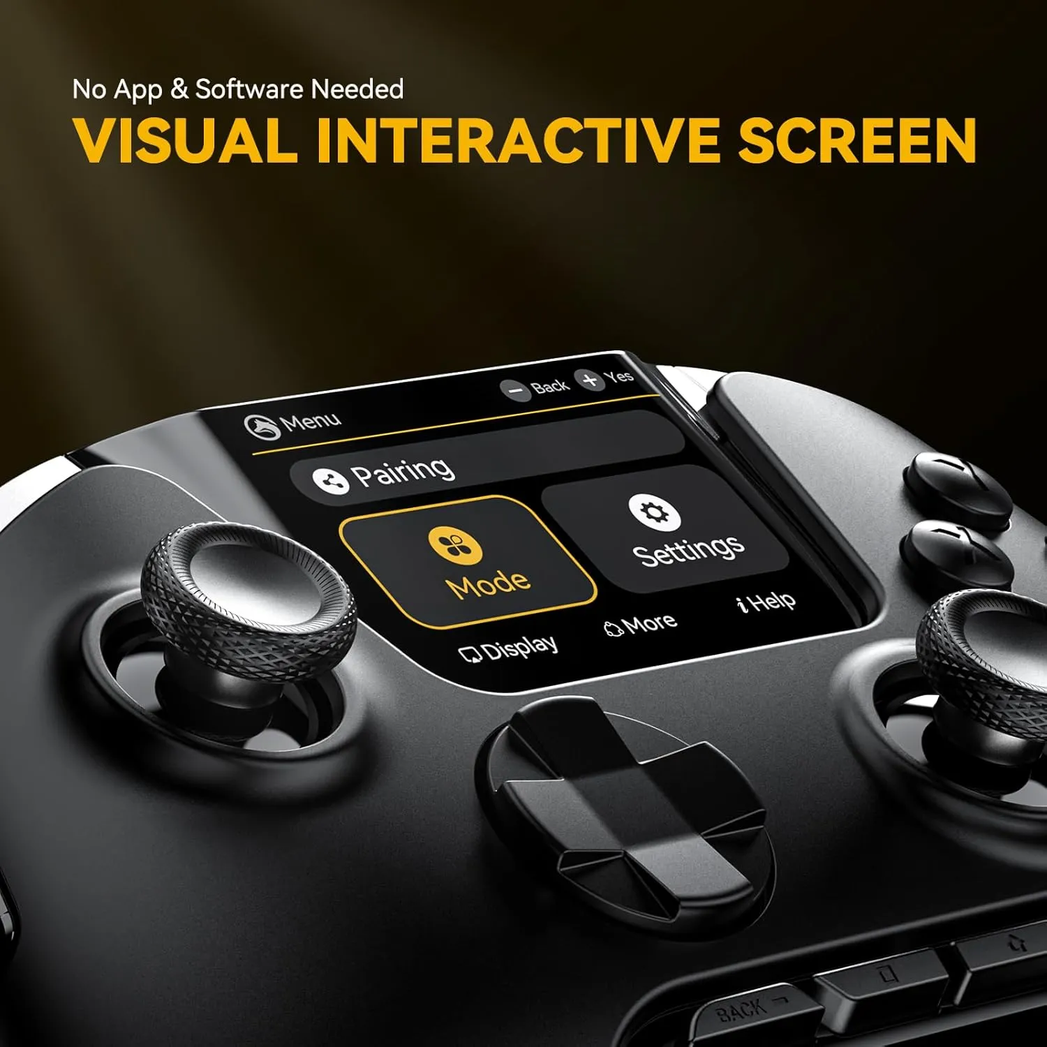 ManbaOne Interactive Screen Wireless Gaming Controller for PC/Switch/iOS/Android,Hall Effect Stick & Trigger,RGB Lighting,Remappable Buttons,1800mAh with Charging Dock (Black)