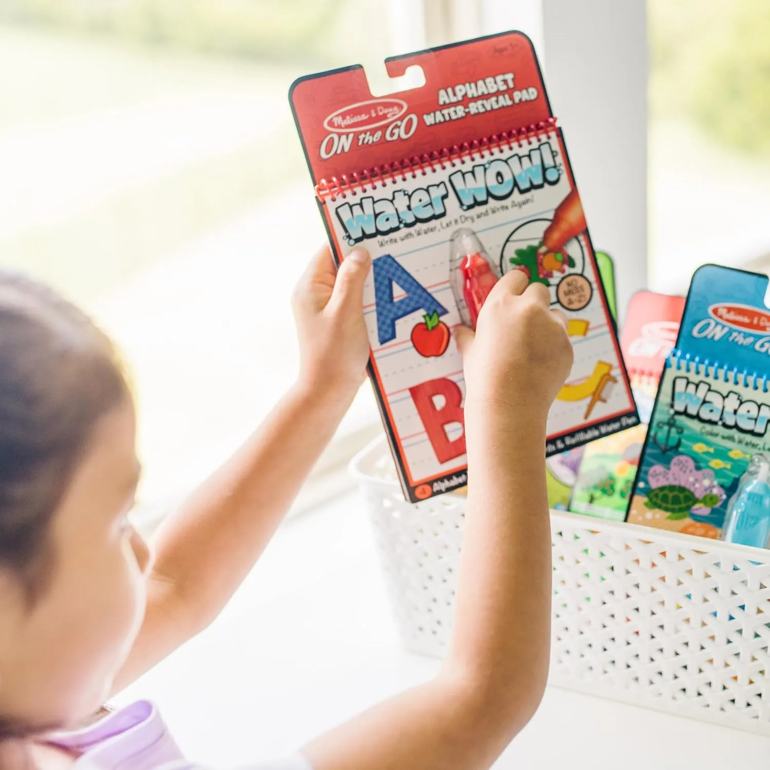 Melissa & Doug On The Go Water Wow! Reusable Color with Water Activity Pad 3-Pack (Jungle, Under The Sea & Adventure) - Chunky-Size Pen