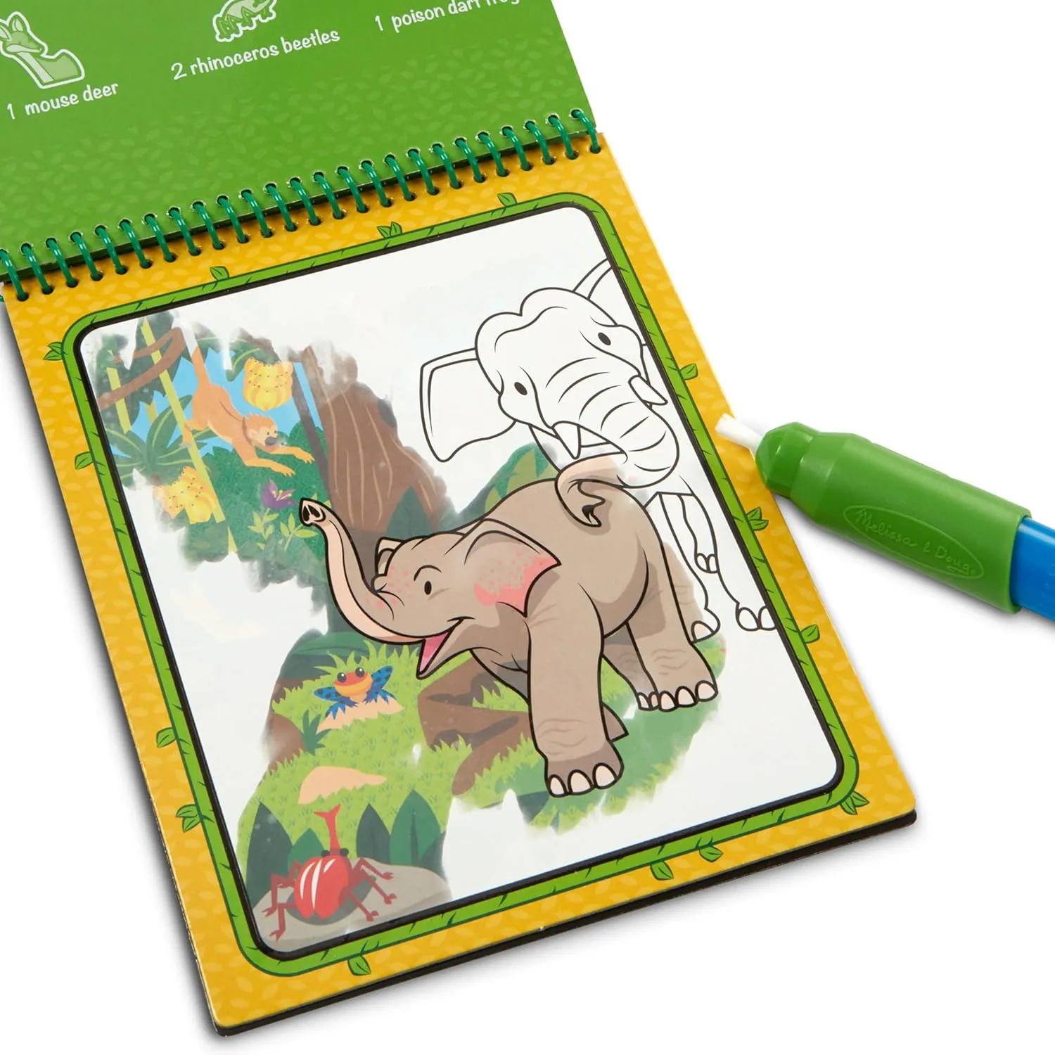 Melissa & Doug On The Go Water Wow! Reusable Color with Water Activity Pad 3-Pack (Jungle, Under The Sea & Adventure) - Chunky-Size Pen