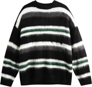 Men's Regular Fit Striped Sweaters Long Sleeves Soft Graphic Pullovers