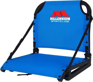 Millennium Sportsline Stadium Seat with Patented Comfortmax Seat Fabric Perfect for Football, Baseball, Soccer, Tennis Fits Virtually Any Bleacher - Blue