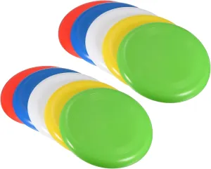 PATIKIL 9 Inch Flying Disc, 10 Pack Outdoor Playing Training Colorful Flying Disk Set for Beach Lawn Park Camping Game, Yellow/Blue/Green/Red/White