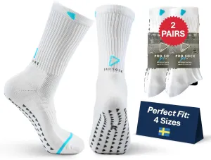 Premium Soccer Grip Socks Men, Women and Youth, 2 Pairs Non-Slip Grip Socks Soccer - in 4 Sizes for a Perfect Fit