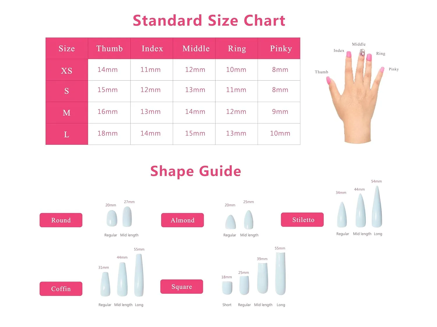 Press on Nails Sleeping Beauty| Handmade with Full Covered Crystals | Reusable Fake Nails | Square Regular 1.0 in | H74M