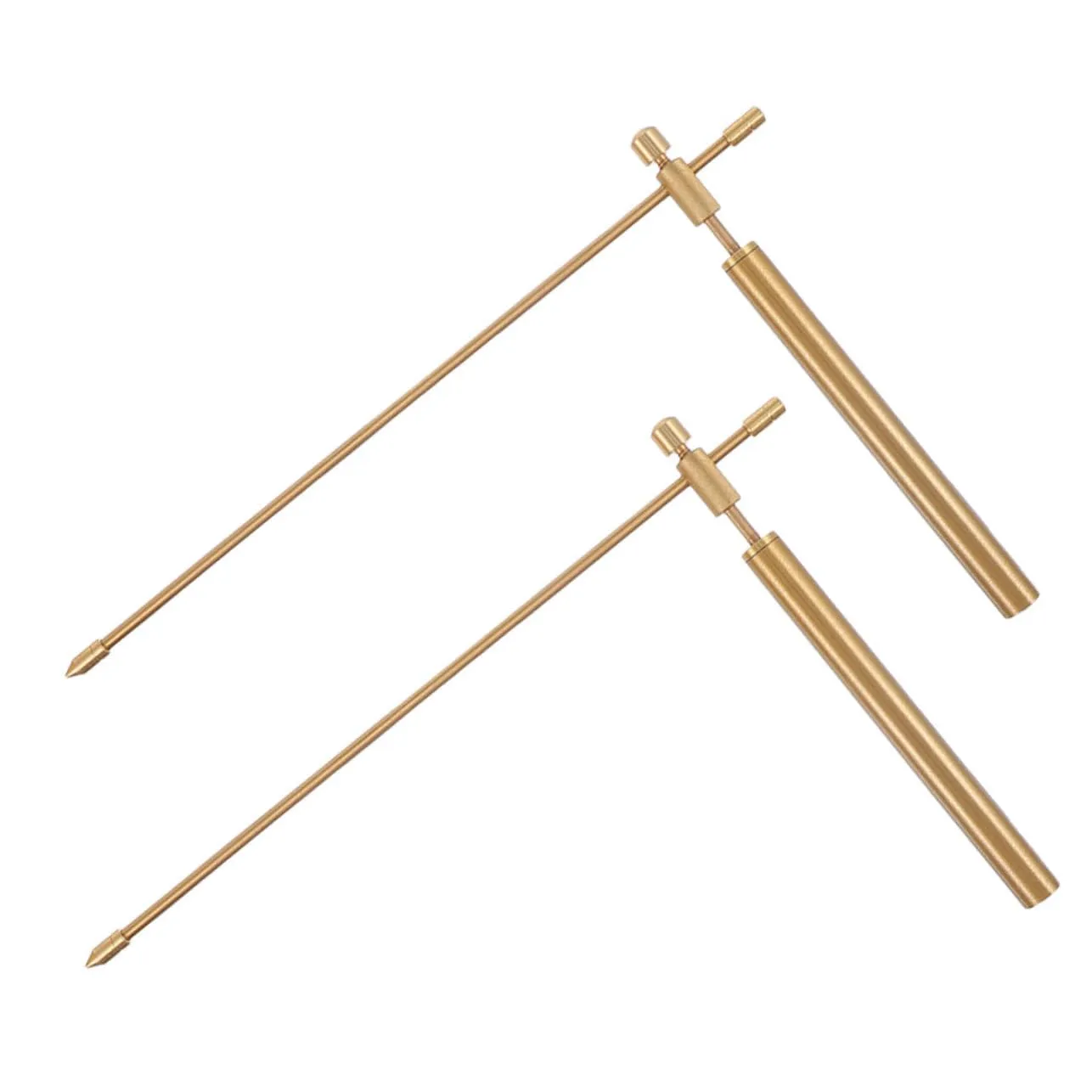 PRETYZOOM 2pcs Copper Dowsing Rods with Smooth Surface Portable Divining Probe Tool for Water Detection Lightweight with Storage Bag for Outdoor Use
