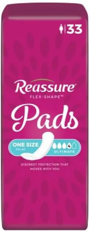 Reassure Flex-Shape Pads, Ultimate Absorbency - 66 per case