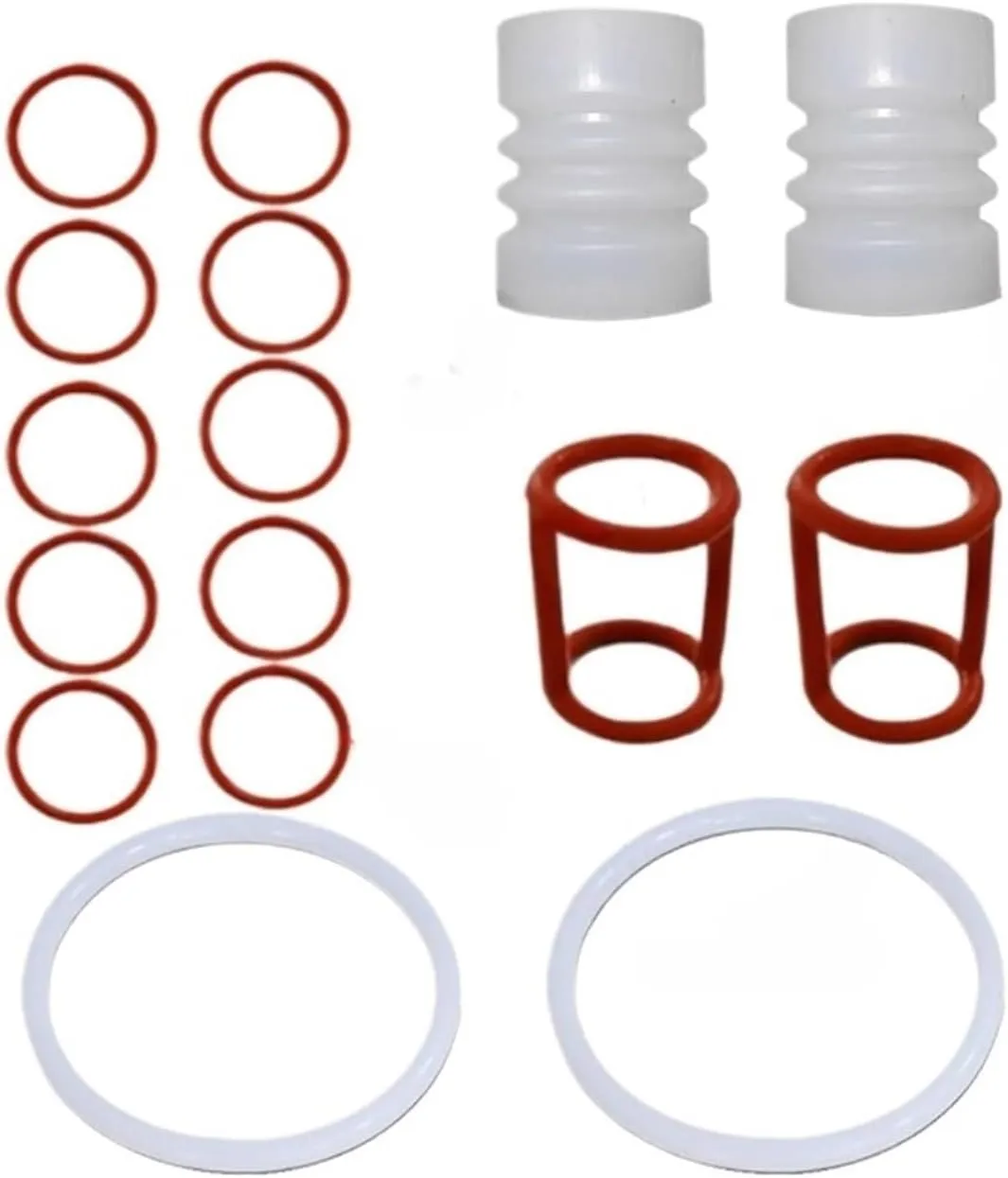 Red and White Color One Bag 16 Pieces Seal Rings Spare Parts Gaskets Rubber O-Rings ，Compatible with BQL Soft Ice Cream Machines
