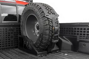 Rough Country Universal Bed Mount Spare Tire Carrier for Pickup Trucks - Fits Tires 33" to 40"