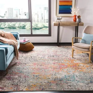 SAFAVIEH Area Rug 8x10 - Madison Collection - Large - Grey & Pink, Modern Abstract Design, Non-Shedding & Easy Cleaning, Ideal for Living Room, Bedroom, Office, Dining Space (MAD460A)