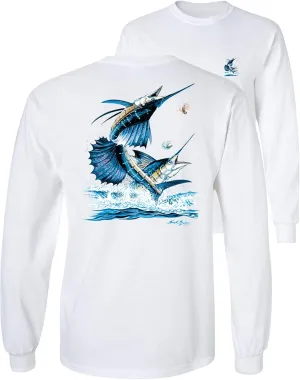 Sailfish DEEP SEA Fishing Salt Water Fish Long Sleeve TEE