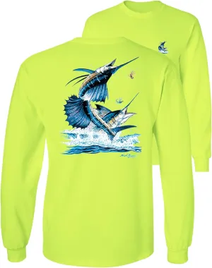Sailfish DEEP SEA Fishing Salt Water Fish Long Sleeve TEE
