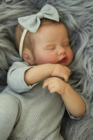 SCOM Realistic Reborn Dolls -20 Inch Lifelike Soft Body,Sleeping Realistic-Newborn Baby Dolls Grey Clothes Gift for Age 3 