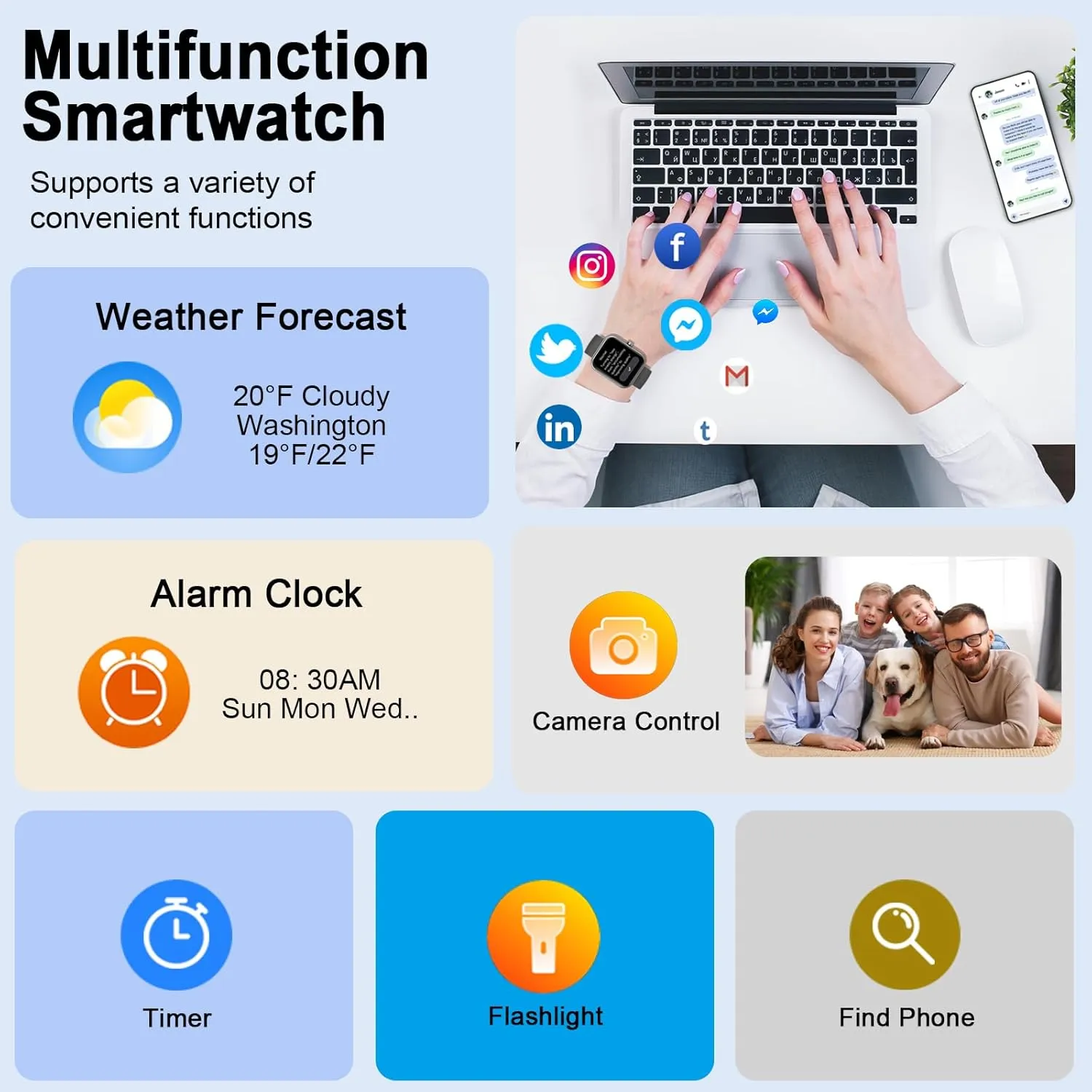 Smart Watch, 1.91" Smartwatch for Men Women (Answer/Make Call), Fitness Tracker with 100  Sport Modes, IP68 Waterproof, Heart Rate/Sleep Monitor, Spo2, Pedometer, Activity Tracker for Android iOS