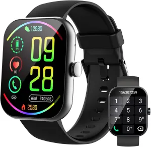 Smart Watch for Men Women(Answer/Make Calls), 1.96" HD Smartwatch, Fitness Tracker with 110  Sport Modes, IP68 Waterproof, Heart Rate/Sleep/Step Monitor, Pedometer, Activity Tracker for Android iOS