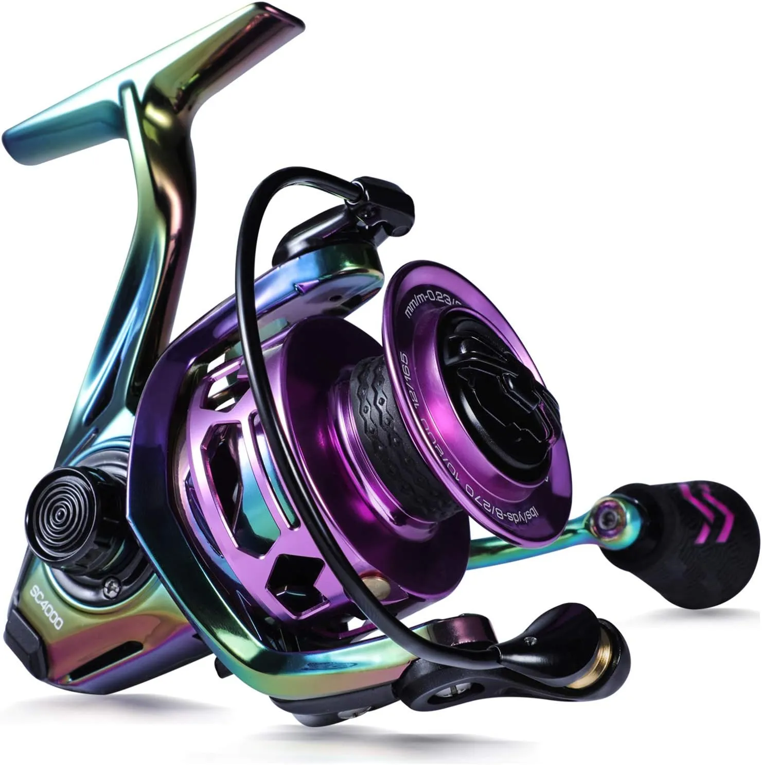 Sougayilang Fishing Reel, Colorful Ultralight Spinning Reels with Graphite Frame 6.0:1 High Speed, Over 39 lbs Carbon Drag for Saltwater or Freshwater Fishing