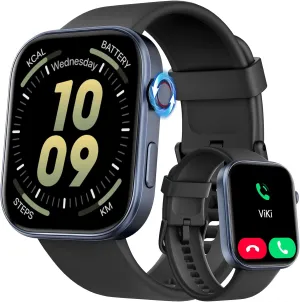 Tensky Smart Watch for Men/Women Android & iOS, AI Voice, 1.99" AMOLED Fitness Tracker with Bluetooth Call, 3ATM Waterproof Heart Rate/Sleep/SpO2 Monitor, Pedometer, 100  Sports, 12 Days Battery Life