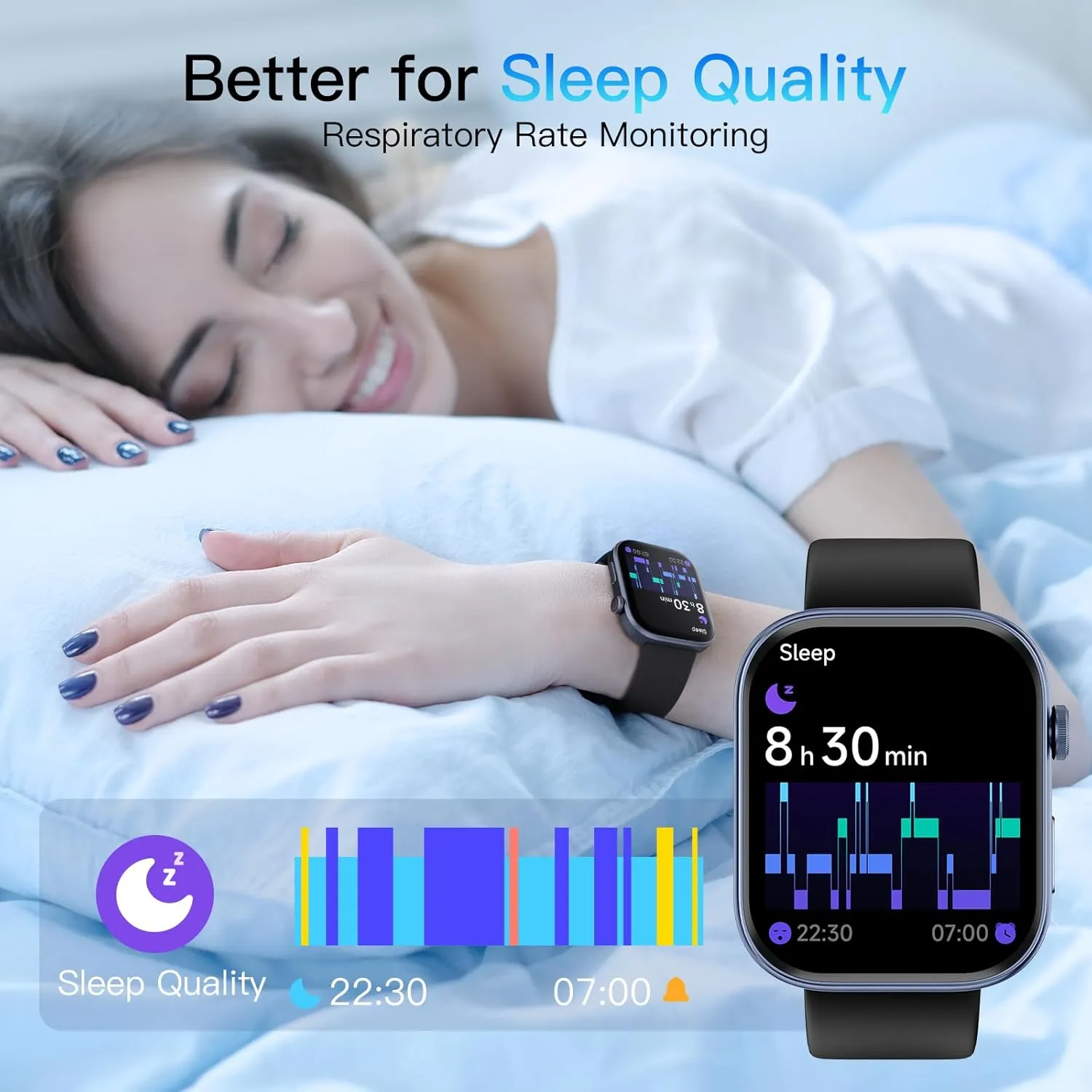Tensky Smart Watch for Men/Women Android & iOS, AI Voice, 1.99" AMOLED Fitness Tracker with Bluetooth Call, 3ATM Waterproof Heart Rate/Sleep/SpO2 Monitor, Pedometer, 100  Sports, 12 Days Battery Life