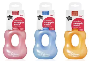 Tommee Tippee Wide Neck Nipper Gripper Easy Grip Bottle with Soft Silicone Teat 3m , 240ml, Pink