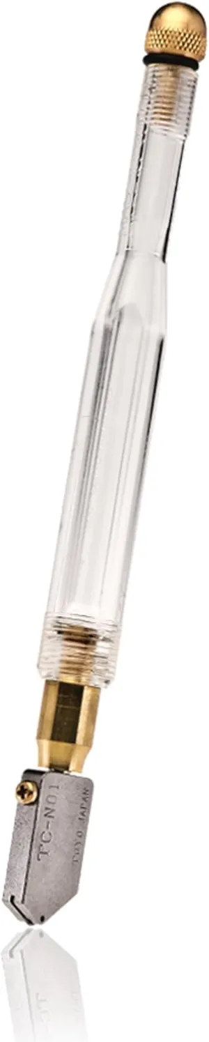 TOYO TC1S Comfort Grip Supercutter Glass Cutter | Made to Cut Glass between 3/32” and ¼” Thick Supercutter | Straight Blade | Contoured Acrylic Handle | Precision Honed | Made in Japan