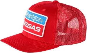 Troy Lee Designs GasGas Racing Team Snapback Curved Hat for Men/Women, Official Team Merchandise, Trucker Hat, Customizable Fit, One Size, Stock Red, SKU 766615000