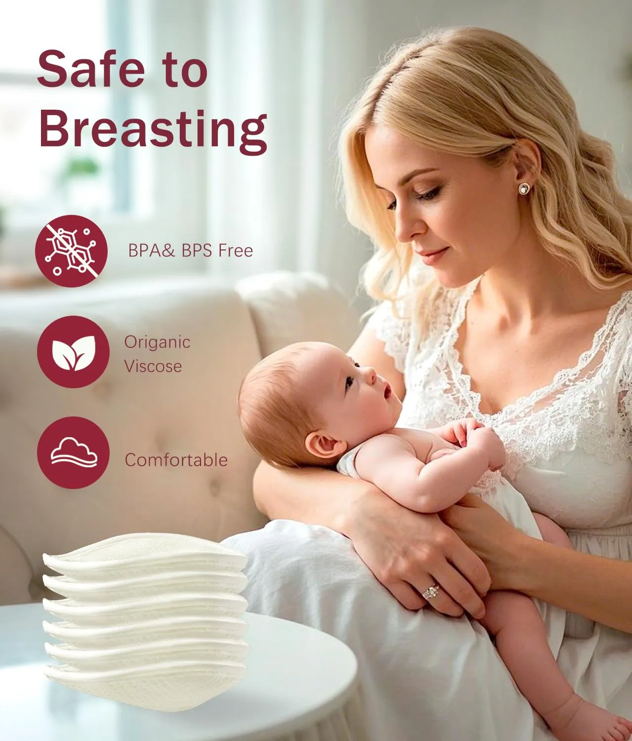 Washable Nursing Pads 10 PCS Reusable Breast Pads for Breastfeeding Soft and Super Absorbent Nipple Pads with Laundry Bag & Travel Storage Bag for Postpartum Essentials - 4.4 * 5inch