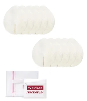 Washable Nursing Pads 10 PCS Reusable Breast Pads for Breastfeeding Soft and Super Absorbent Nipple Pads with Laundry Bag & Travel Storage Bag for Postpartum Essentials - 4.4 * 5inch