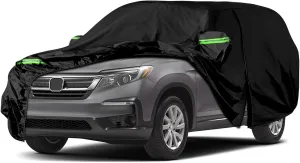 Waterproof Car Cover Replace for 2002-2025 Honda Pilot, 6 Layers All Weather Custom-fit Car Cover with Zipper Door & Windproof Bands for Snow Rain Dust Hail Protection (Pilot)