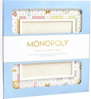 WS Game Company Monopoly Bianco Edition with Foil-Stamped Wood Game Board and Premium Components